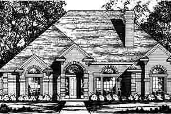 Exterior - Front Elevation for European House Plan #40-192 - 4 bed, 3 bath