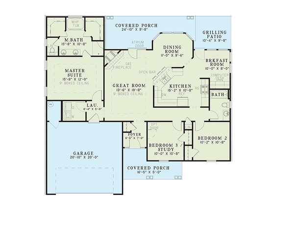 Architectural House Design - Traditional Floor Plan - Main Floor Plan #17-115