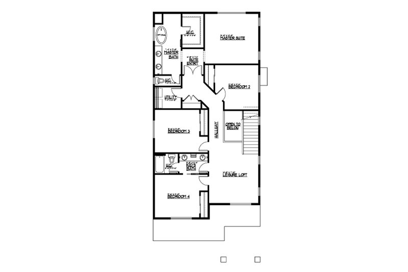 House Blueprint - Floor Plan - Upper Floor for Craftsman House Plan #569-60 - 4 bed, 2.5 bath