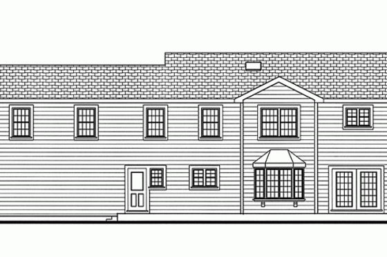 Exterior - Rear Elevation for Country House Plan #3-224 - 4 bed, 2.5 bath
