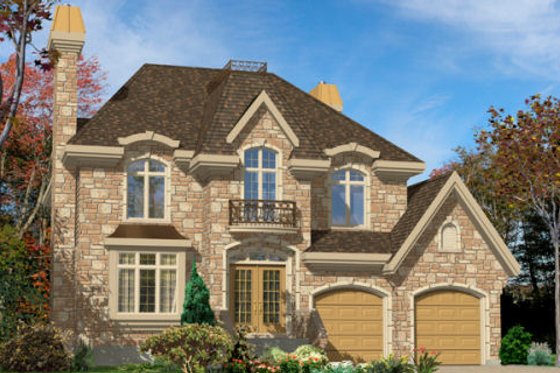 Exterior - Front Elevation for European House Plan #138-247 - 4 bed, 2.5 bath