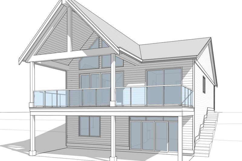 House Blueprint - Exterior - Rear Elevation for Cottage House Plan #1114-60 - 3 bed, 3 bath