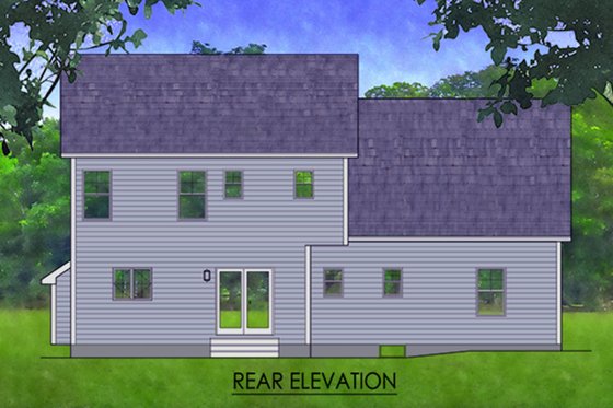 Exterior - Rear Elevation for Traditional House Plan #1010-236 - 3 bed, 2.5 bath