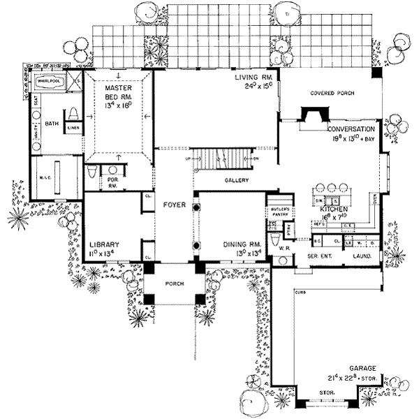 House Blueprint - European Floor Plan - Main Floor Plan #72-169