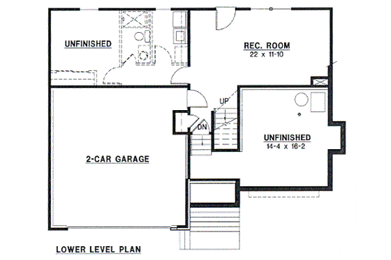Floor Plan - Lower Floor for Traditional House Plan #67-112 - 3 bed, 2 bath