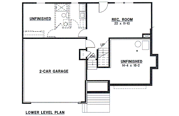Traditional Floor Plan - Lower Floor Plan #67-112