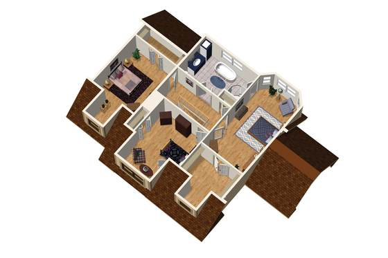 Floor Plan - Upper Floor 1 for Country House Plan #25-4709 - 3 bed, 2 bath