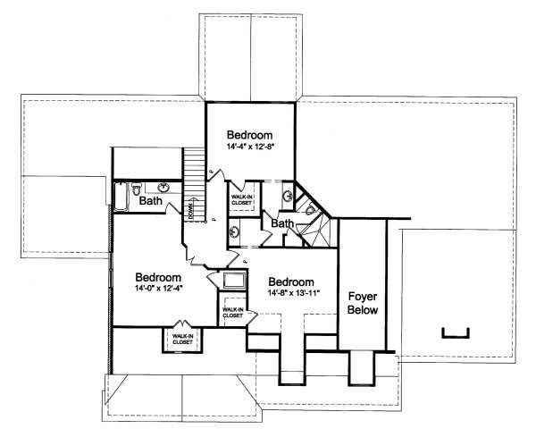 Dream House Plan - Traditional Floor Plan - Upper Floor Plan #46-406