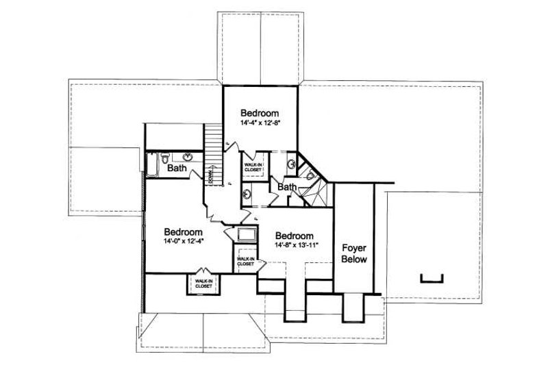 House Plan Design - Floor Plan - Upper Floor for Traditional House Plan #46-406 - 4 bed, 3.5 bath