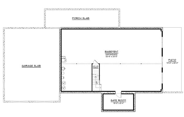 Home Plan - Floor Plan - Lower Floor for Country House Plan #1064-499 - 3 bed, 2.5 bath