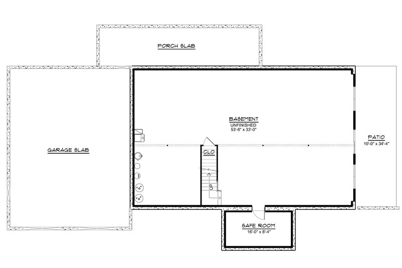 Home Plan - Floor Plan - Lower Floor for Country House Plan #1064-499 - 3 bed, 2.5 bath