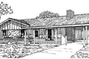 Ranch Exterior - Front Elevation Plan #1-160