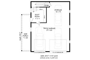 Floor Plan - Main Floor for Barndominium House Plan #932-214 - 1 bed, 1 bath