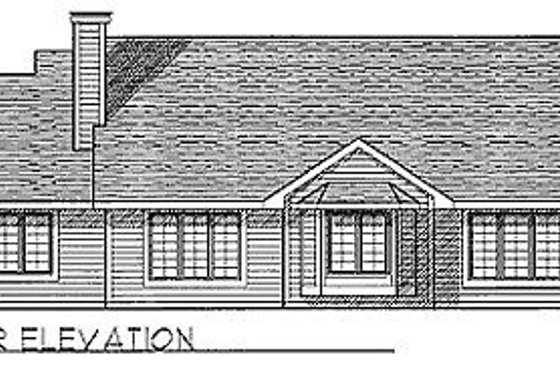 Exterior - Rear Elevation for Traditional House Plan #70-163 - 3 bed, 2 bath