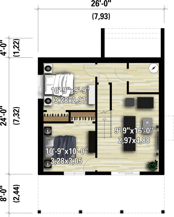 House Plan Design - Cottage Floor Plan - Lower Floor Plan #25-4933
