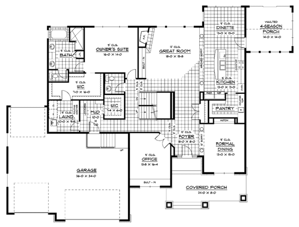 House Design - Traditional Floor Plan - Main Floor Plan #51-675