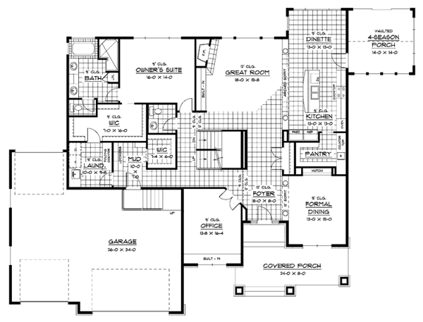 Home Plan - Traditional Floor Plan - Main Floor Plan #51-675