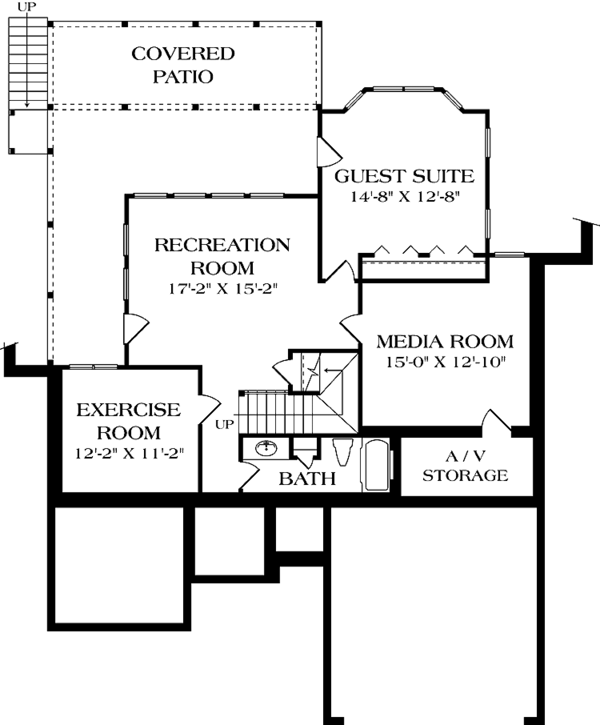Dream House Plan - Traditional Floor Plan - Lower Floor Plan #453-509