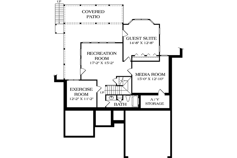 Home Plan - Floor Plan - Lower Floor for Traditional House Plan #453-509 - 3 bed, 2.5 bath