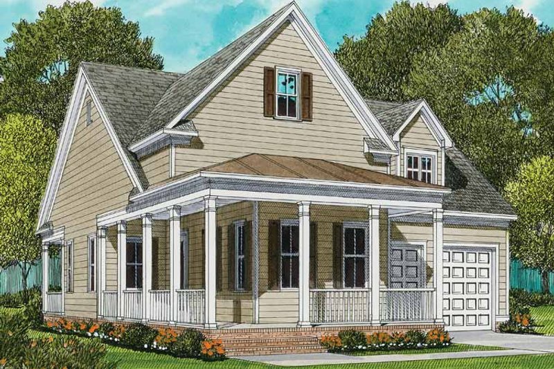 Home Plan - Exterior - Front Elevation 3 for Country House Plan #413-893 - 2 bed, 2 bath