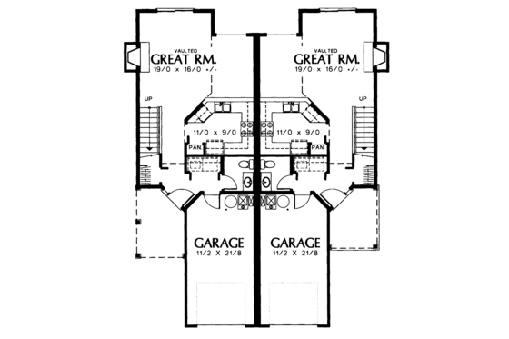 Floor Plan - Main Floor for Bungalow House Plan #48-755 - 2 bed, 1.5 bath