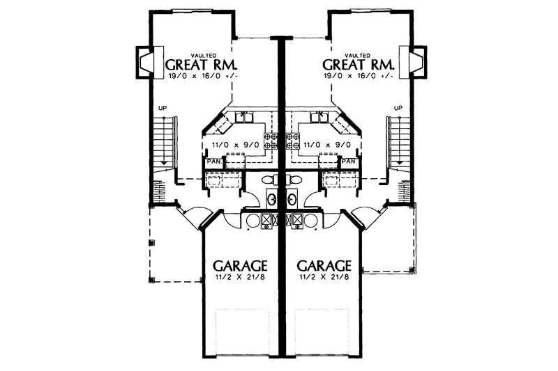 Home Plan - Floor Plan - Main Floor for Bungalow House Plan #48-755 - 2 bed, 1.5 bath