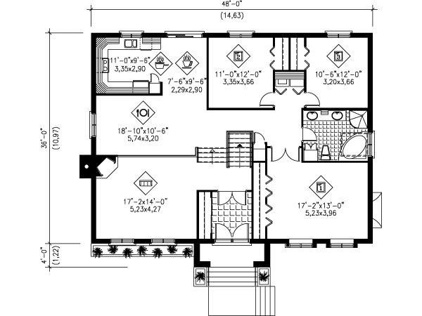 European Floor Plan - Main Floor Plan #25-4131