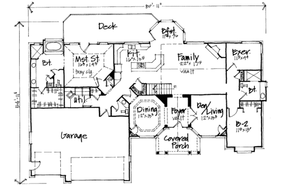 Floor Plan - Main Floor for Traditional House Plan #308-109 - 6 bed, 4.5 bath
