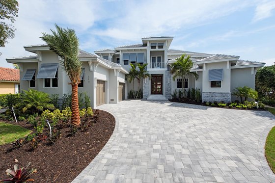 Exterior - Front Elevation for Beach House Plan #548-52 - 4 bed, 4.5 bath
