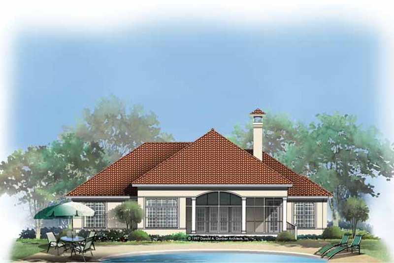 Dream House Plan - Exterior - Rear Elevation for Mediterranean House Plan #929-295 - 4 bed, 2.5 bath
