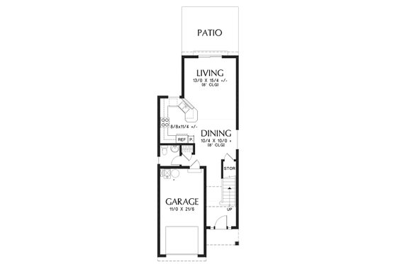 Floor Plan - Main Floor for Craftsman House Plan #48-937 - 3 bed, 2.5 bath