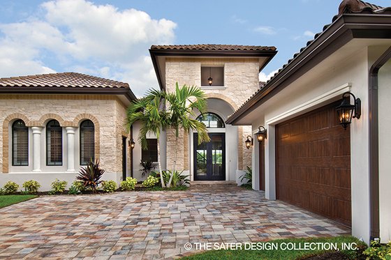 Exterior - Front Elevation 4 for Mediterranean House Plan #930-449 - 3 bed, 3.5 bath