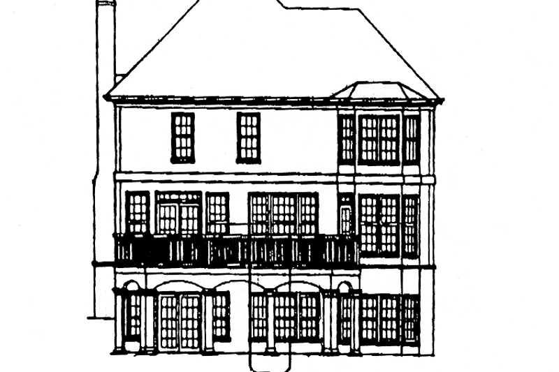 House Blueprint - Exterior - Rear Elevation for Colonial House Plan #429-152 - 3 bed, 2.5 bath