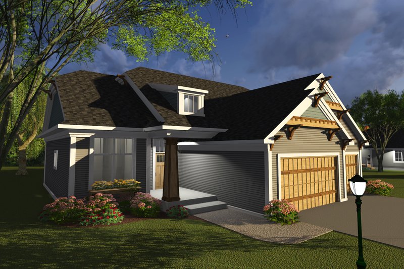 Dream House Plan - Ranch Exterior - Front Elevation Plan #70-1243