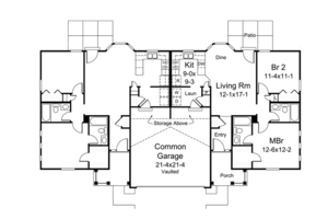 Floor Plan - Main Floor for Colonial House Plan #57-636 - 4 bed, 4 bath