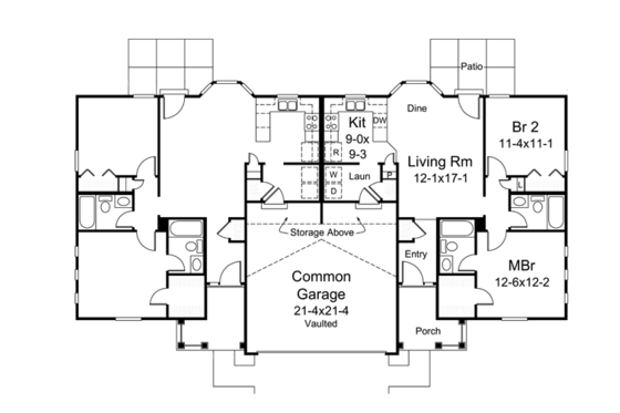 Floor Plan - Main Floor for Colonial House Plan #57-636 - 4 bed, 4 bath