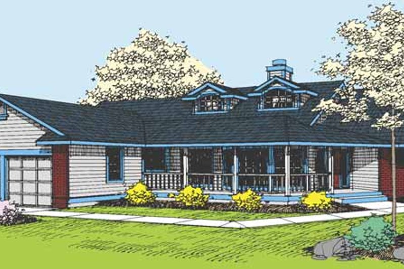 Architectural House Design - Country Exterior - Front Elevation Plan #60-658
