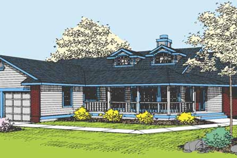 Dream House Plan - Country Exterior - Front Elevation Plan #60-658