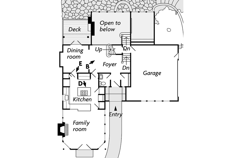 Dream House Plan - Floor Plan - Main Floor for European House Plan #971-1 - 4 bed, 2 bath