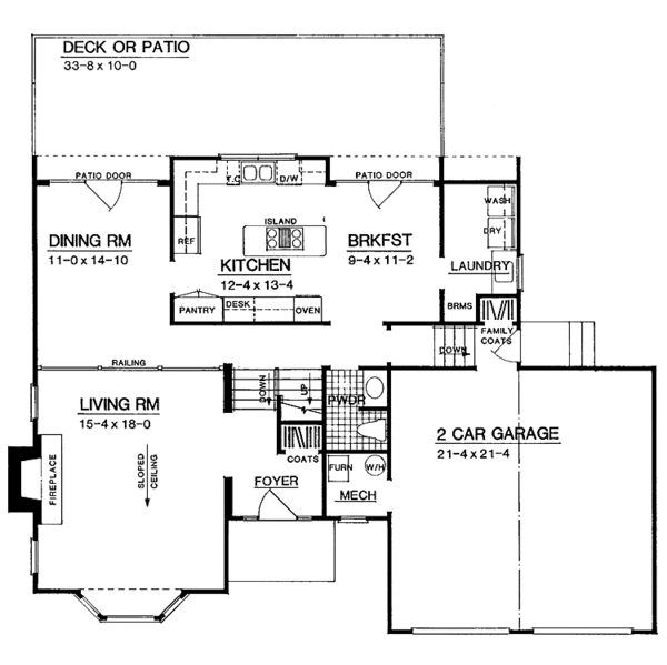 House Plan Design - Contemporary Floor Plan - Main Floor Plan #72-1068