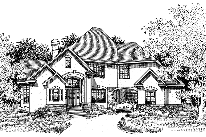 Architectural House Design - Exterior - Front Elevation 3 for European House Plan #320-910 - 4 bed, 2.5 bath