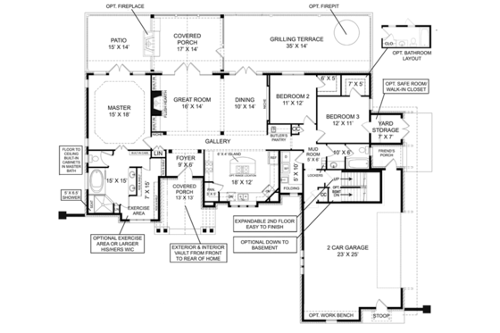 Floor Plan - Main Floor for European House Plan #119-420 - 3 bed, 2 bath