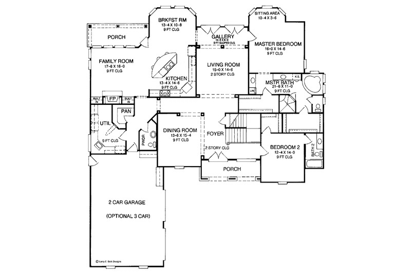 Home Plan - Floor Plan - Main Floor for European House Plan #952-282 - 4 bed, 3.5 bath