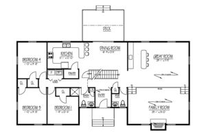 Floor Plan - Main Floor for Country House Plan #1061-36 - 4 bed, 2.5 bath