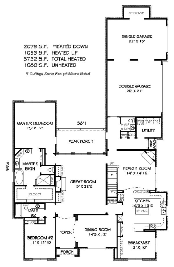 European Floor Plan - Main Floor Plan #424-15