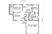 Ranch Style House Plan - 3 Beds 2 Baths 1193 Sq/Ft Plan #1-1154 