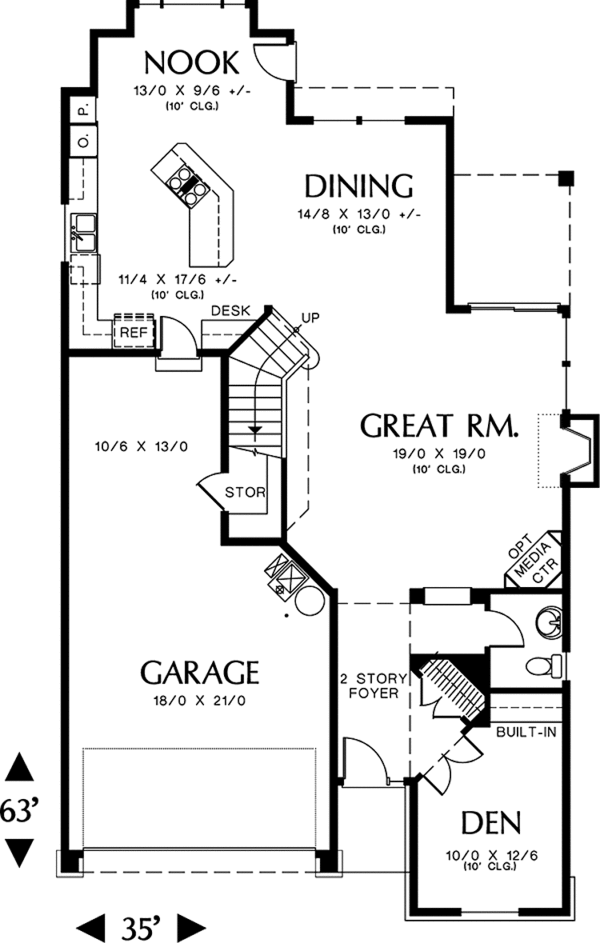 Home Plan - Traditional Floor Plan - Main Floor Plan #48-888