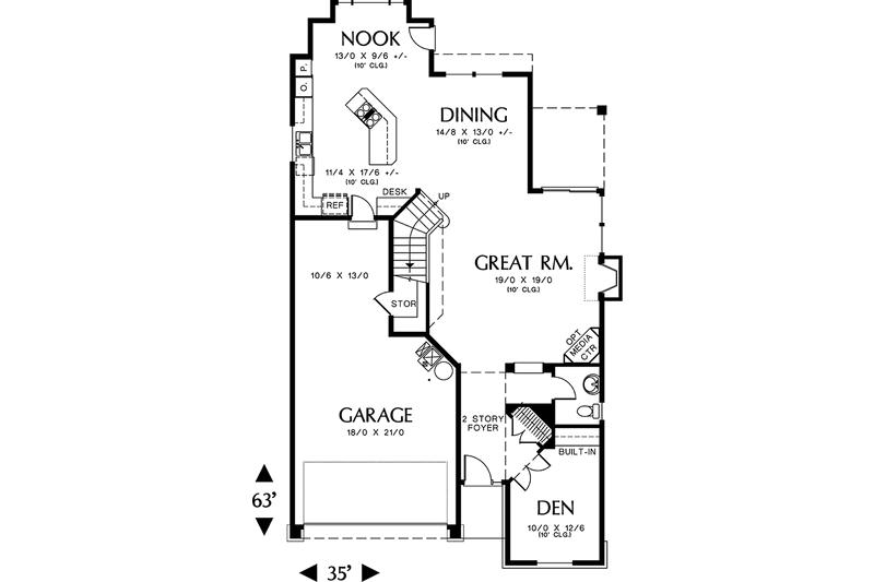 Dream House Plan - Floor Plan - Main Floor for Traditional House Plan #48-888 - 3 bed, 2.5 bath