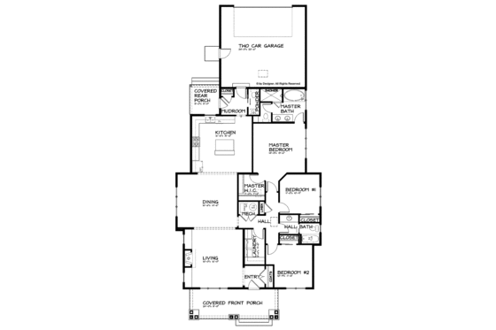 Floor Plan - Main Floor for Craftsman House Plan #895-64 - 3 bed, 2.5 bath