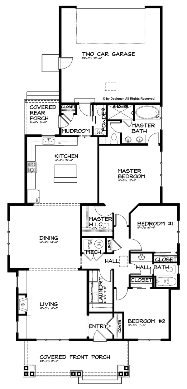 Architectural House Design - Craftsman Floor Plan - Main Floor Plan #895-64